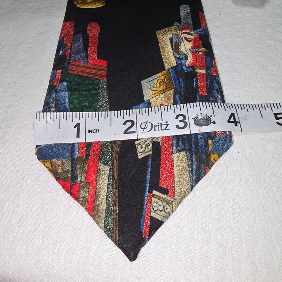 PICASSO COLLECTION BY FINE ARTS FASHIONS "MAN WITH A PIPE" MENS TIE SILK EUC - Picture 3 of 6